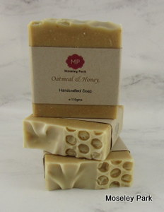 Oatmeal & Honey Soap - Unscented-handmade soap cold processed goats milk oats honey olive oil coconut oil 