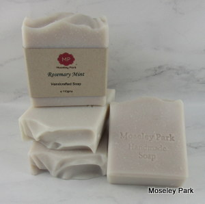 Rosemary Mint- Handmade Soap-handmade soap cold processed shea  tallow olive oil clay essential oil